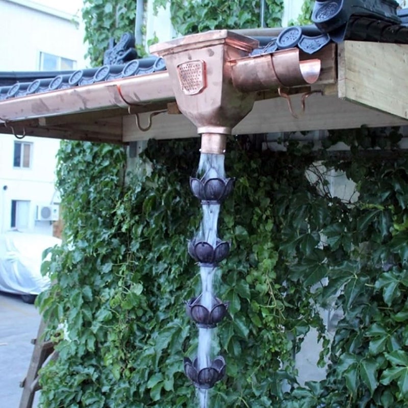 سلسلة مطر من سبائك الألومنيوم 3 28 قدم بديل مزراب التصريف تحويل المياه عرض - Image 4